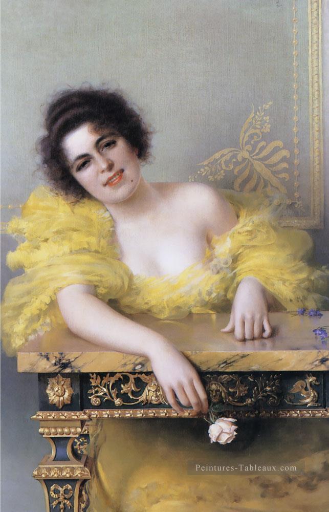 Portrait d’une femme jeune femme Vittorio Matteo Corcos Peintures à l'huile